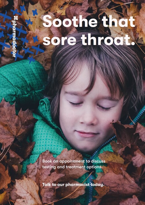 kid with sore throat